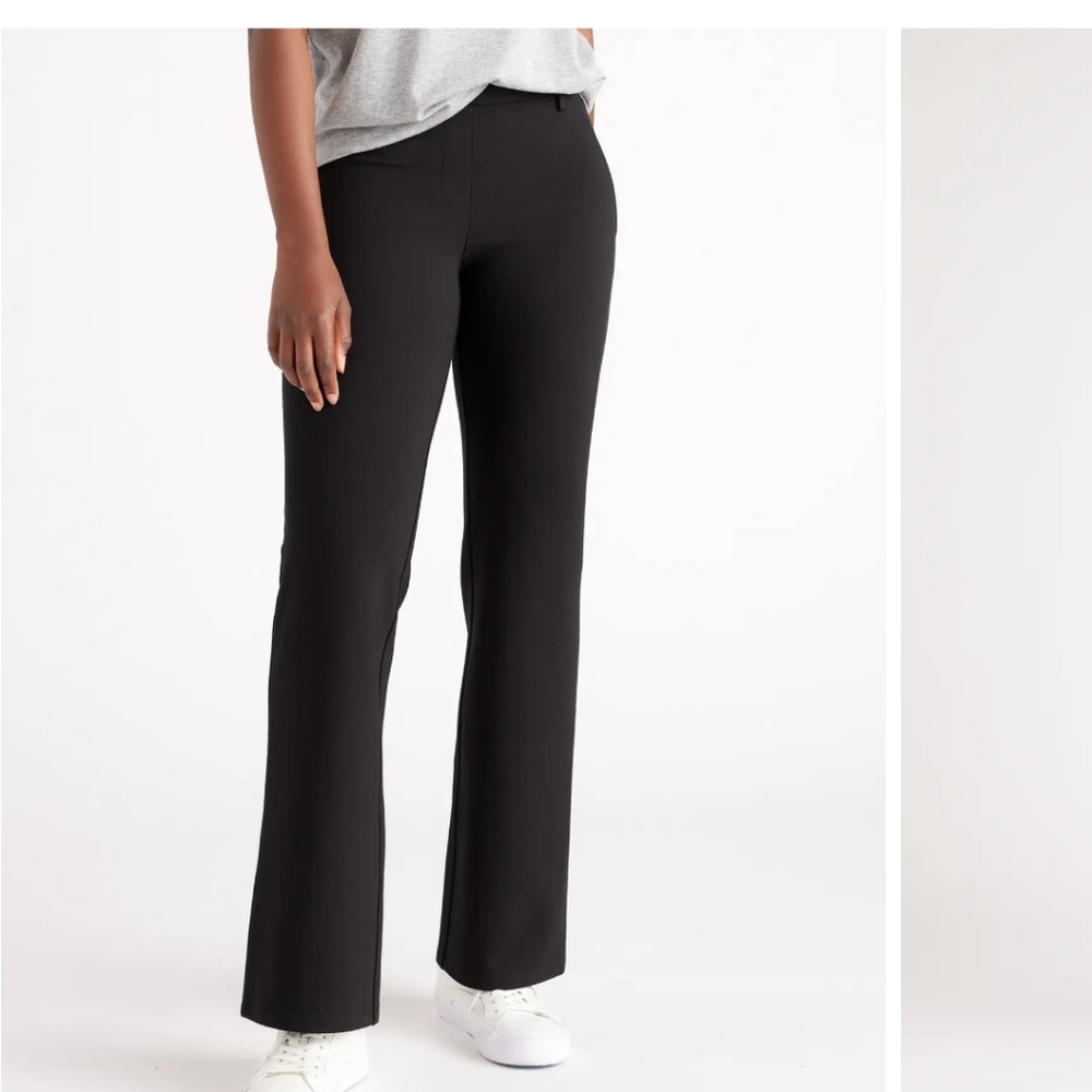 Quince Black Straight-Leg Ponte Pants